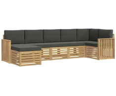 Lauko sofos komplektas 7 pcs Balta ir antracito