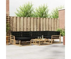Lauko sofos komplektas 7 pcs Balta ir juoda 79 x 79 x 37 cm