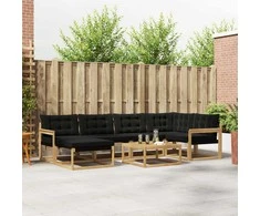 Lauko sofos komplektas 7 pcs Balta ir juoda 79 x 79 x 37 cm