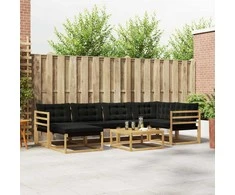 Lauko sofos komplektas 7 pcs Balta ir juoda 79 x 79 x 37 cm