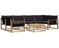 Lauko sofos komplektas 7 pcs Balta ir juoda 79 x 79 x 37 cm