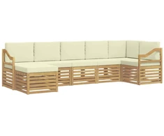 Lauko sofos komplektas 7 pcs Balta ir kreminė