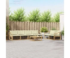 Lauko sofos komplektas 7 pcs Balta ir kreminė 79 x 79 x 37 cm