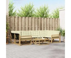 Lauko sofos komplektas 7 pcs Balta ir kreminė 79 x 79 x 37 cm