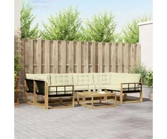 Lauko sofos komplektas 7 pcs Balta ir kreminė 79 x 79 x 37 cm