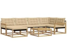 Lauko sofos komplektas 7 pcs Balta ir kreminė 79 x 79 x 37 cm