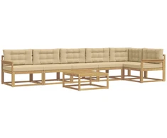 Lauko sofos komplektas 7 pcs Balta ir kreminė 79 x 79 x 37 cm
