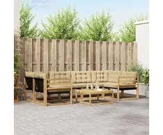 Lauko sofos komplektas 7 pcs Balta ir kreminė 79 x 79 x 37 cm
