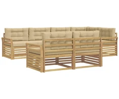 Lauko sofos komplektas 7 pcs Balta ir kreminė