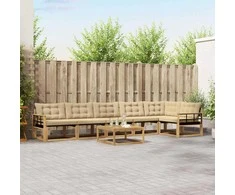 Lauko sofos komplektas 7 pcs Balta ir kreminė 79 x 79 x 37 cm