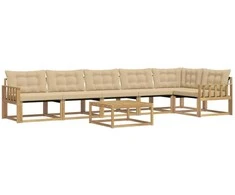 Lauko sofos komplektas 7 pcs Balta ir kreminė 79 x 79 x 37 cm