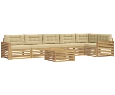 Lauko sofos komplektas 7 pcs Balta ir kreminė 79 x 79 x 37 cm