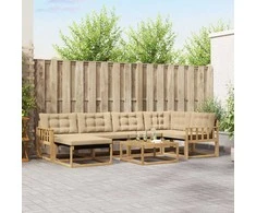 Lauko sofos komplektas 7 pcs Balta ir kreminė 79 x 79 x 37 cm
