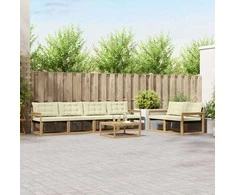 Lauko sofos komplektas 7 pcs Balta ir kreminė 79 x 79 x 37 cm