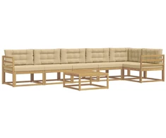 Lauko sofos komplektas 7 pcs Balta ir kreminė 79 x 79 x 37 cm