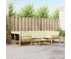 Lauko sofos komplektas 7 pcs Balta ir kreminė 79 x 79 x 37 cm