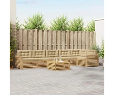 Lauko sofos komplektas 7 pcs Balta ir kreminė 79 x 79 x 37 cm