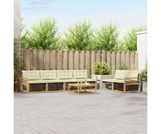 Lauko sofos komplektas 7 pcs Balta ir kreminė 79 x 79 x 37 cm