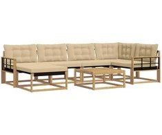 Lauko sofos komplektas 7 pcs Balta ir kreminė 79 x 79 x 37 cm