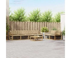 Lauko sofos komplektas 7 pcs Balta ir kreminė 79 x 79 x 37 cm