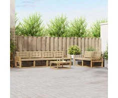 Lauko sofos komplektas 7 pcs Balta ir kreminė 79 x 79 x 37 cm