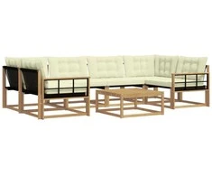 Lauko sofos komplektas 7 pcs Balta ir kreminė 79 x 79 x 37 cm