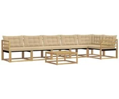 Lauko sofos komplektas 7 pcs Balta ir kreminė 79 x 79 x 37 cm