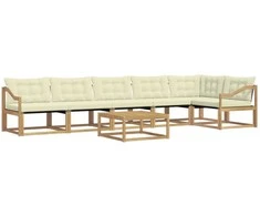 Lauko sofos komplektas 7 pcs Balta ir kreminė 79 x 79 x 37 cm