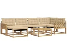 Lauko sofos komplektas 7 pcs Balta ir kreminė 79 x 79 x 37 cm