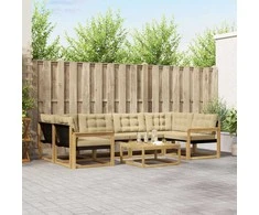 Lauko sofos komplektas 7 pcs Balta ir kreminė 79 x 79 x 37 cm