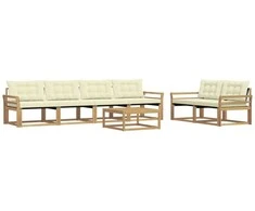 Lauko sofos komplektas 7 pcs Balta ir kreminė 79 x 79 x 37 cm
