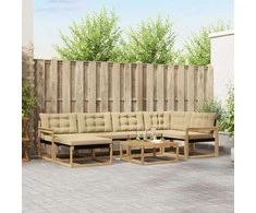 Lauko sofos komplektas 7 pcs Balta ir kreminė 79 x 79 x 37 cm