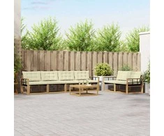 Lauko sofos komplektas 7 pcs Balta ir kreminė 79 x 79 x 37 cm