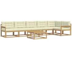 Lauko sofos komplektas 7 pcs Balta ir kreminė 79 x 79 x 37 cm