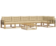 Lauko sofos komplektas 7 pcs Balta ir kreminė 79 x 79 x 37 cm