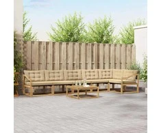 Lauko sofos komplektas 7 pcs Balta ir kreminė 79 x 79 x 37 cm