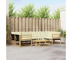 Lauko sofos komplektas 7 pcs Balta ir kreminė 79 x 79 x 37 cm