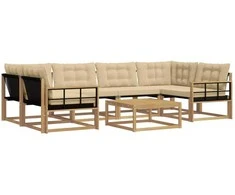 Lauko sofos komplektas 7 pcs Balta ir kreminė 79 x 79 x 37 cm