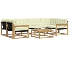 Lauko sofos komplektas 7 pcs Balta ir kreminė 79 x 79 x 37 cm