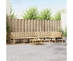 Lauko sofos komplektas 7 pcs Balta ir kreminė 79 x 79 x 37 cm