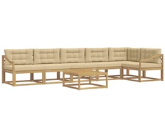 Lauko sofos komplektas 7 pcs Balta ir kreminė 79 x 79 x 37 cm