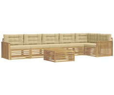 Lauko sofos komplektas 7 pcs Balta ir kreminė 79 x 79 x 37 cm
