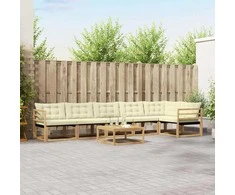 Lauko sofos komplektas 7 pcs Balta ir kreminė 79 x 79 x 37 cm