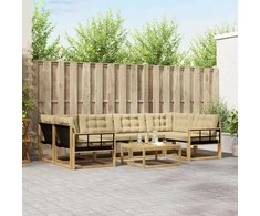 Lauko sofos komplektas 7 pcs Balta ir kreminė 79 x 79 x 37 cm