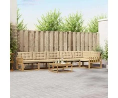 Lauko sofos komplektas 7 pcs Balta ir kreminė 79 x 79 x 37 cm