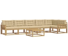Lauko sofos komplektas 7 pcs Balta ir kreminė 79 x 79 x 37 cm