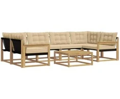 Lauko sofos komplektas 7 pcs Balta ir kreminė 79 x 79 x 37 cm