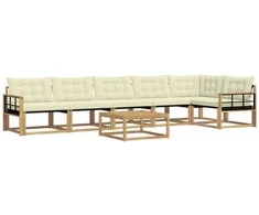 Lauko sofos komplektas 7 pcs Balta ir kreminė 79 x 79 x 37 cm