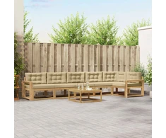Lauko sofos komplektas 7 pcs Balta ir kreminė 79 x 79 x 37 cm