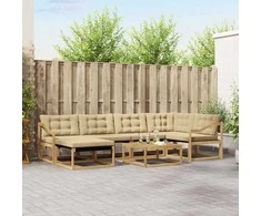 Lauko sofos komplektas 7 pcs Balta ir kreminė 79 x 79 x 37 cm